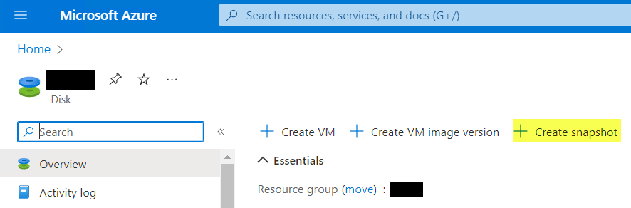 Create Snapshot