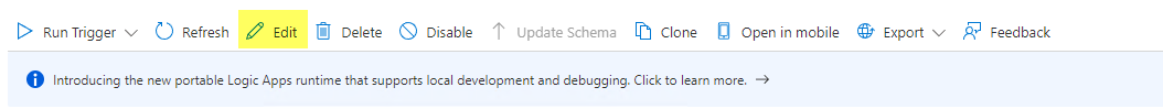 Edit Logic App