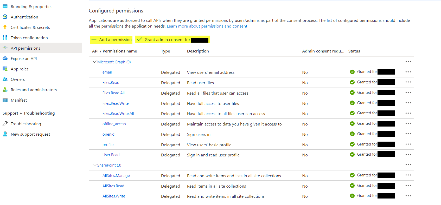 Register App API Permission