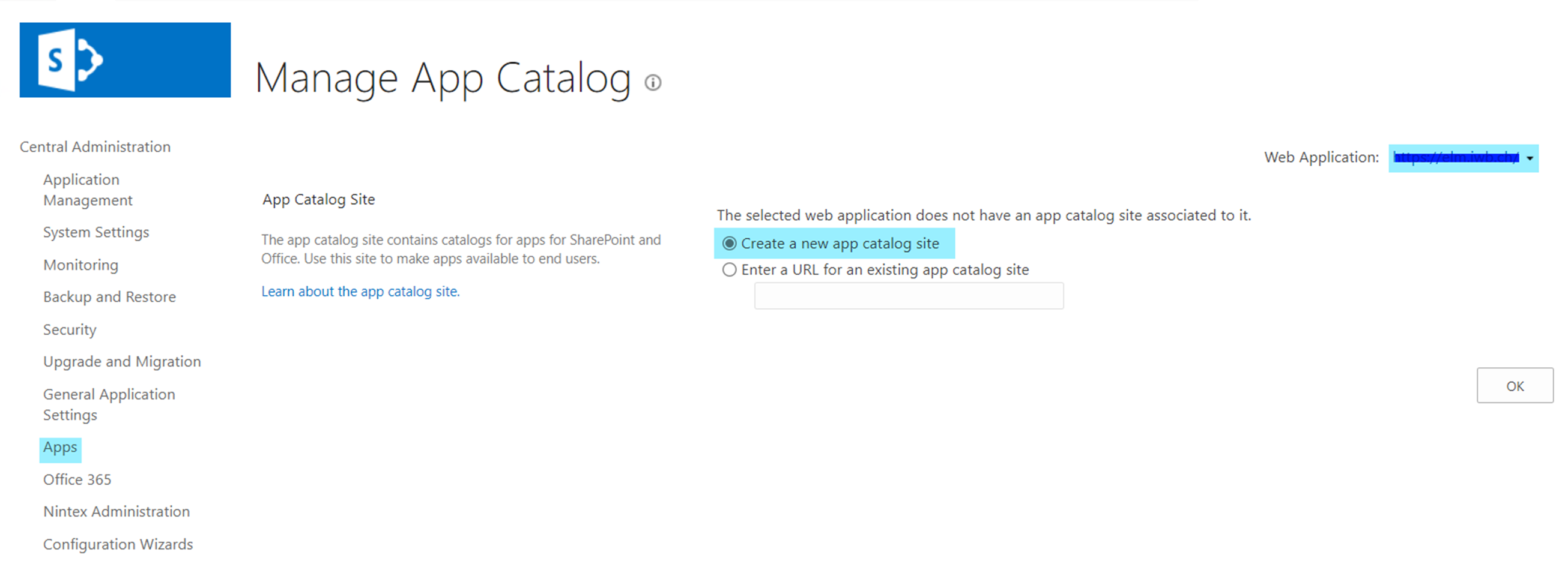 Create a new App Catalog